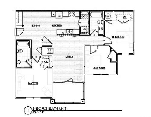 Floor plan 3 Bedrooms/ 2 Bath