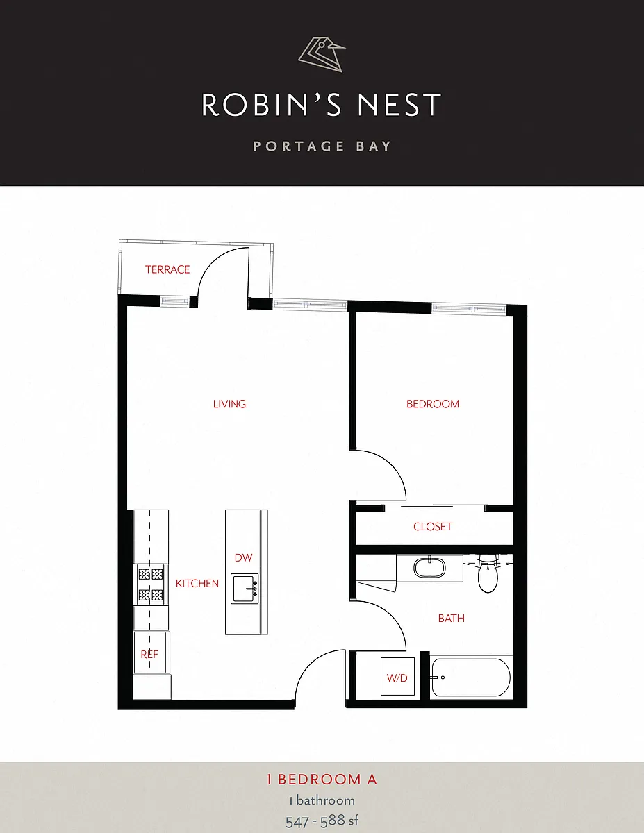 Floor plan 1 Bedroom A