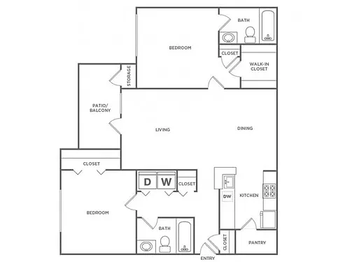 Floor plan The Highland (1050 SF)