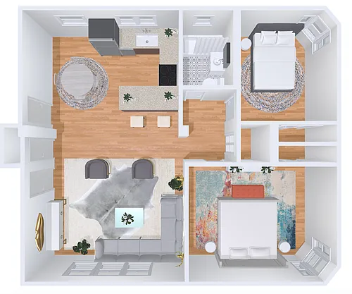 Floor plan 2 Bed 1 Bath