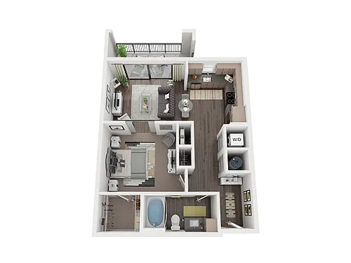 Floor plan A1 - Abbot *Junior 1 Bedroom*