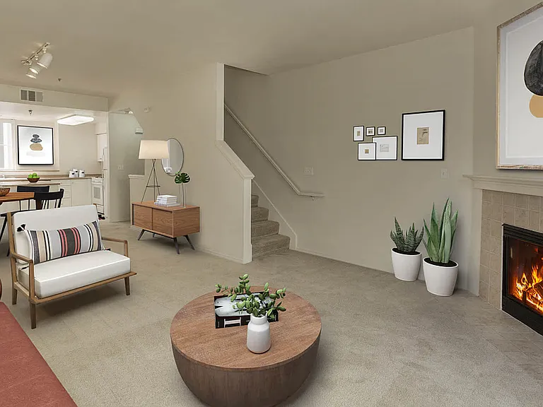 Living Room with Fireplace