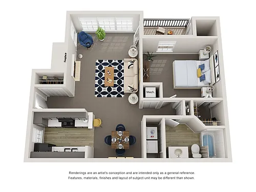 Floor plan 1 Bedroom A