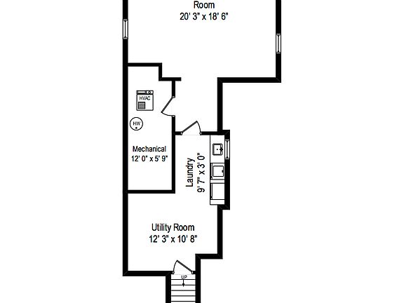 Floor plan of lower level