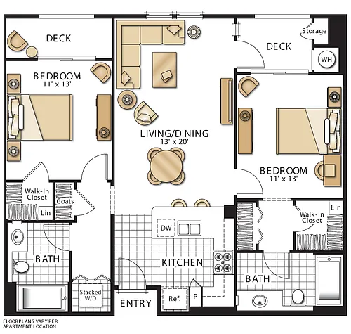 Floor plan Milano - Two Bedroom