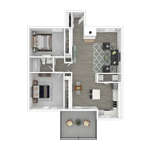 Floor plan 2 Bed 1 Bath