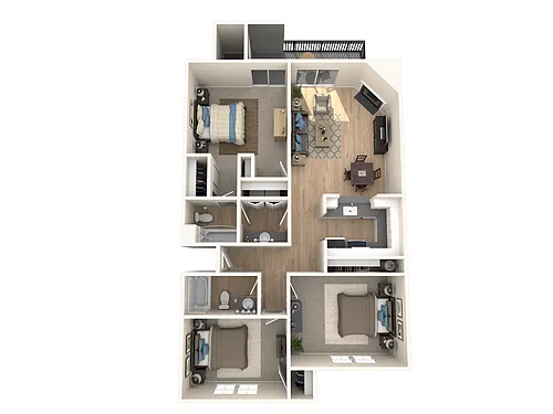 Floor plan Three Bedroom, Two Bathroom
