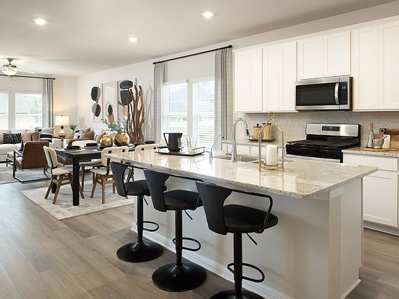 Kitchen, Dining Room, and Living Room