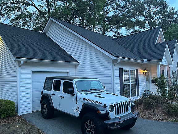 Side view of garage