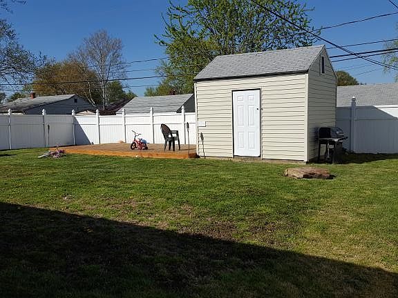 Fenced level backyard