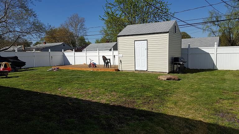 Fenced level backyard