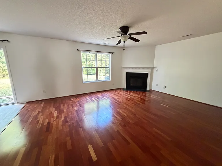 family and gas fireplace