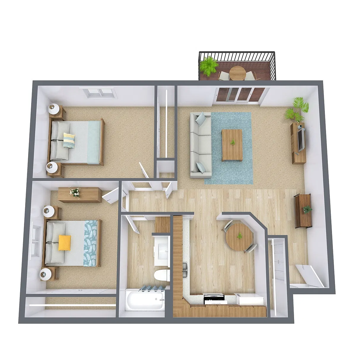 Floor plan Two Bedroom 21C