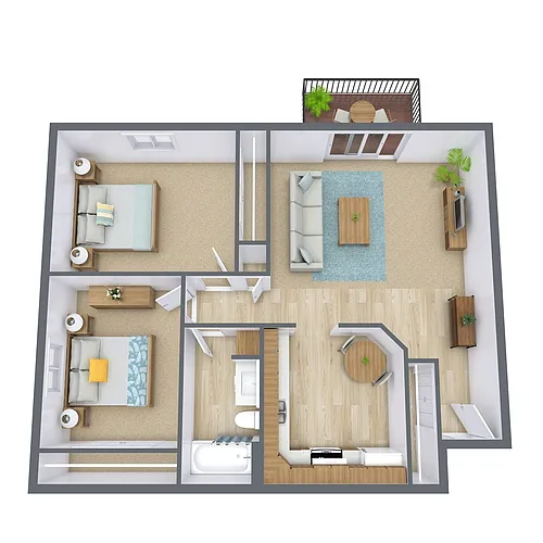 Floor plan Two Bedroom 21C