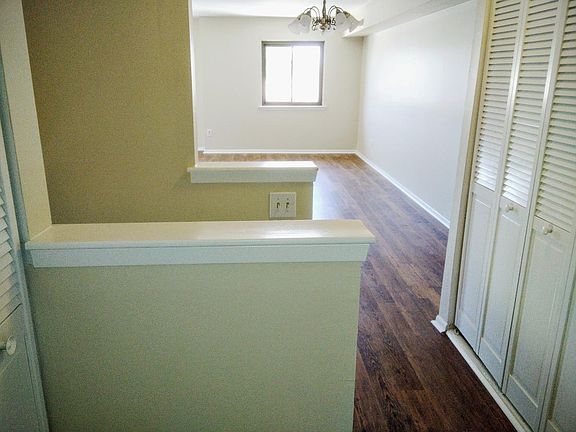 view from hallway in to dining/living room