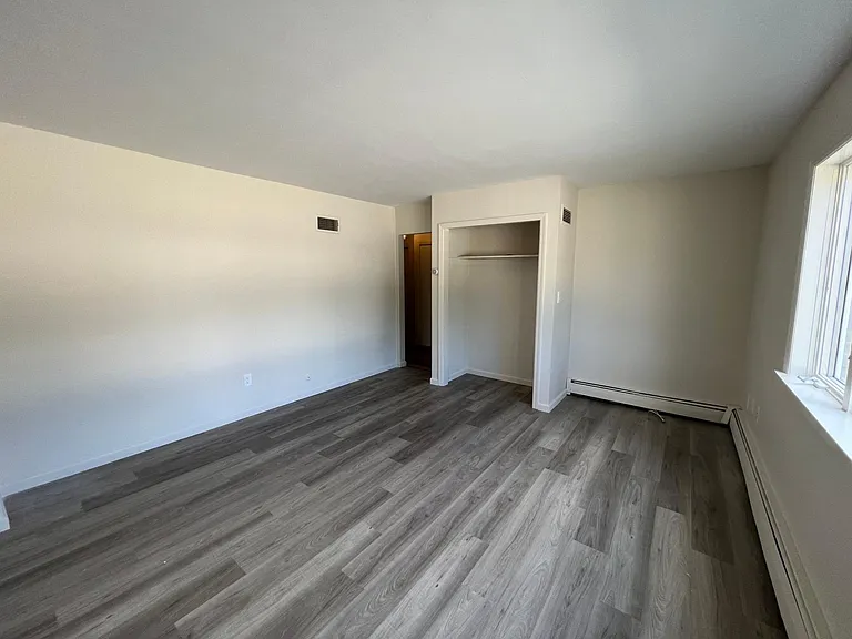 living room with home office nook