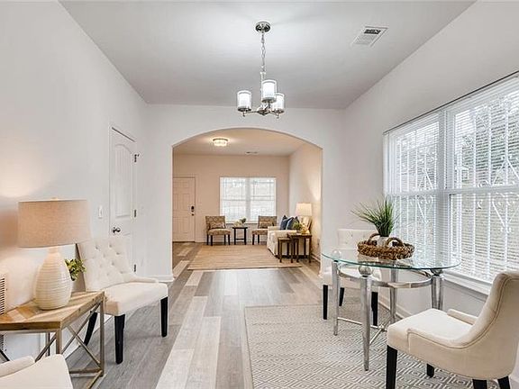 Dining room and living room.