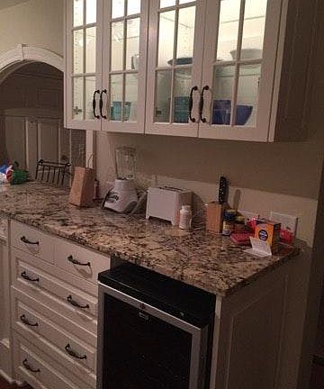 Kitchen - Custom Cabinets with Glass, Granite Countertops