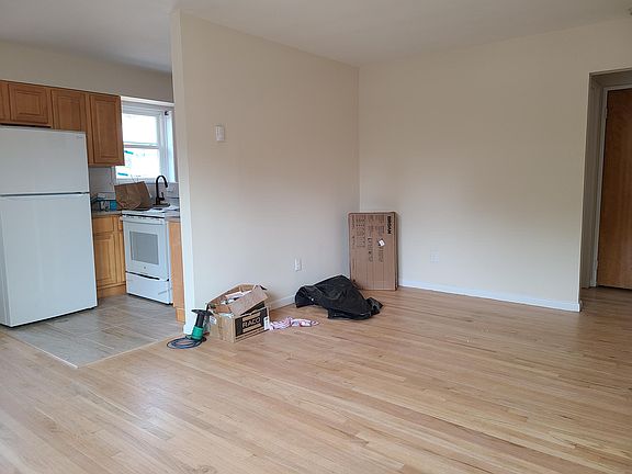 View of living room and kitchen