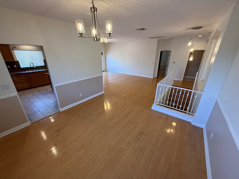 dining room opens to kitchen and family room