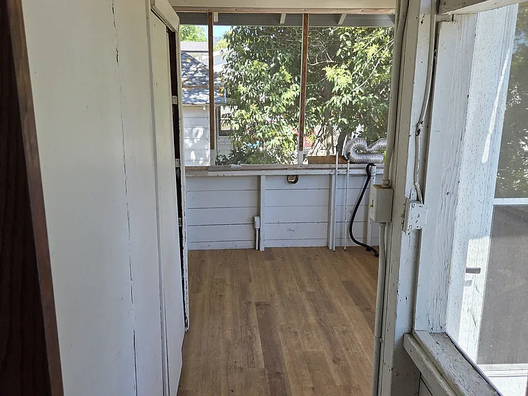 Laundry hookups and back porch
