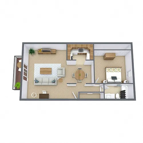Floor plan One Bedroom 11B
