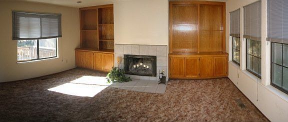 Spacious Living Room with Fireplace