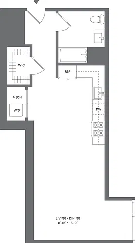 Floor plan Studio/1 Bath_S2