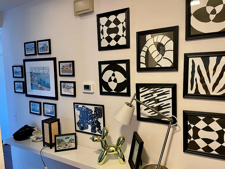 Hallway with original artwork by Wendee