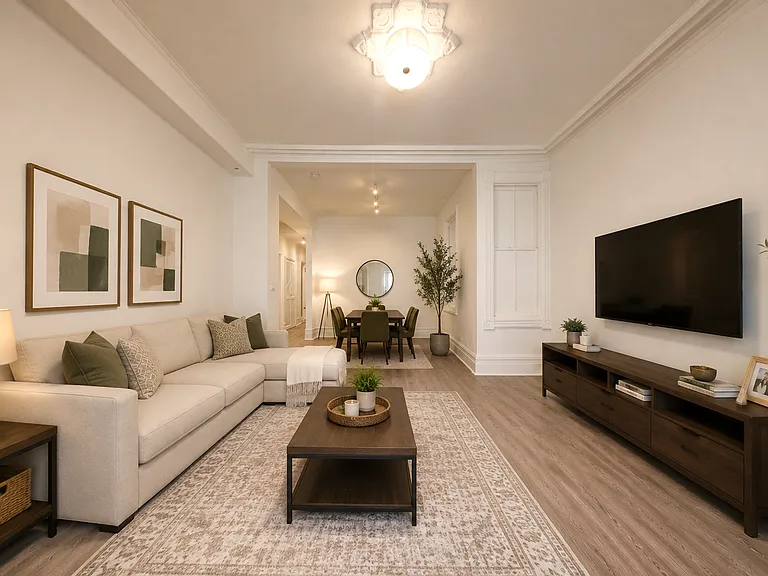 Living room / dining room (virtually staged)