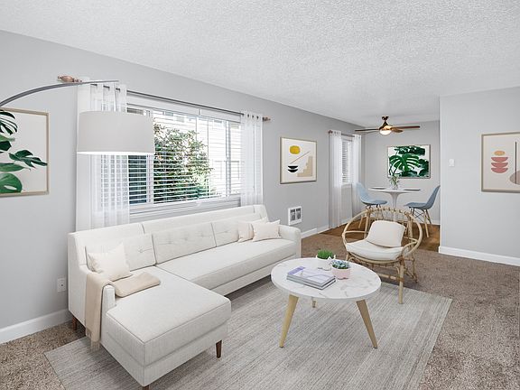 Cozy living room with additional dining nook