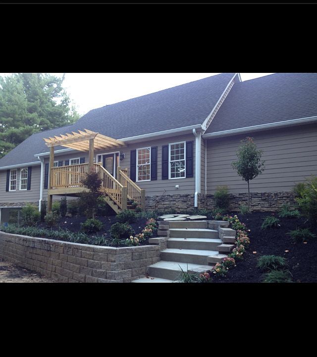 beautiful landscaping on private lot