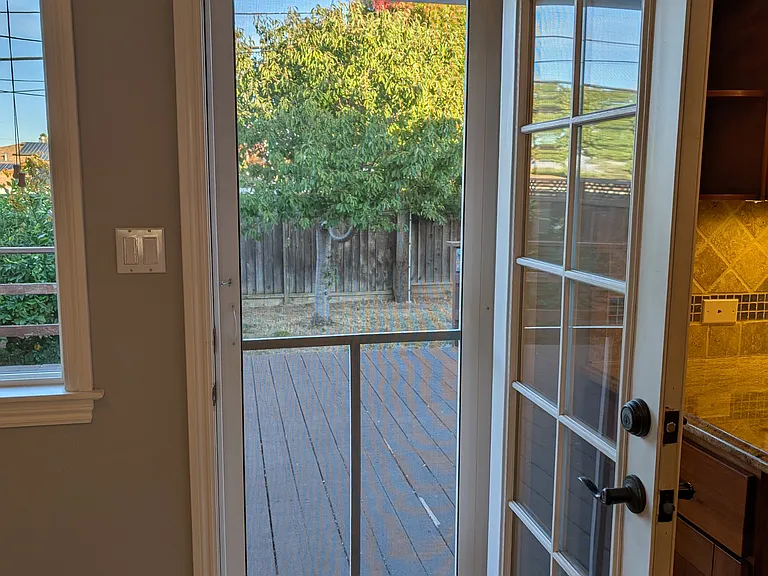 Backyard door with screen