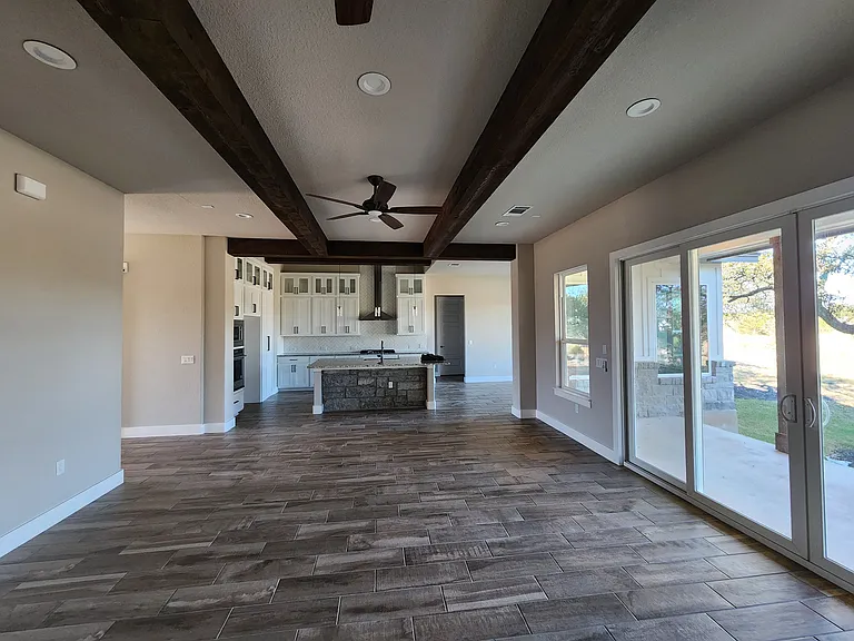 Kitchen from fireplace