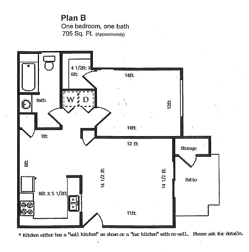 Floor plan One Bedroom
