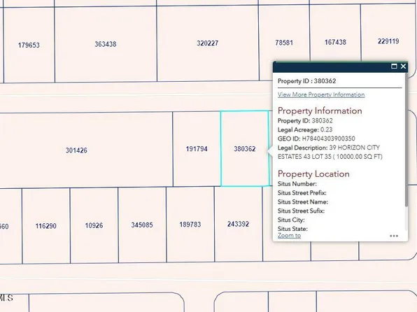 Pn 380362 39 Horizon City Ests Lot 35, El Paso, TX 79928