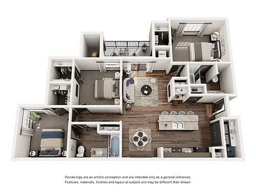 Floor plan 3 Bedroom, 2 Bathroom