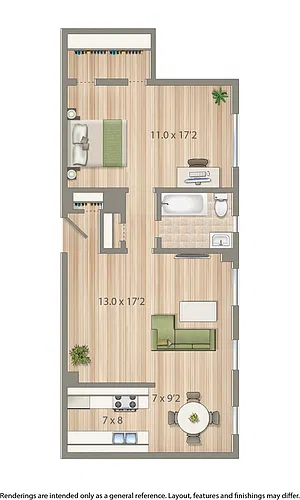 Floor plan 1 Bedroom L