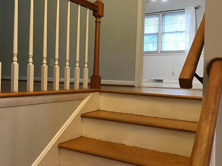Steps up to living area