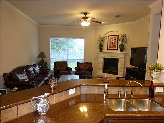 Kitchen opens to family room
