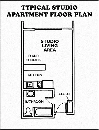 Floor plan Studio 1 Bathroom