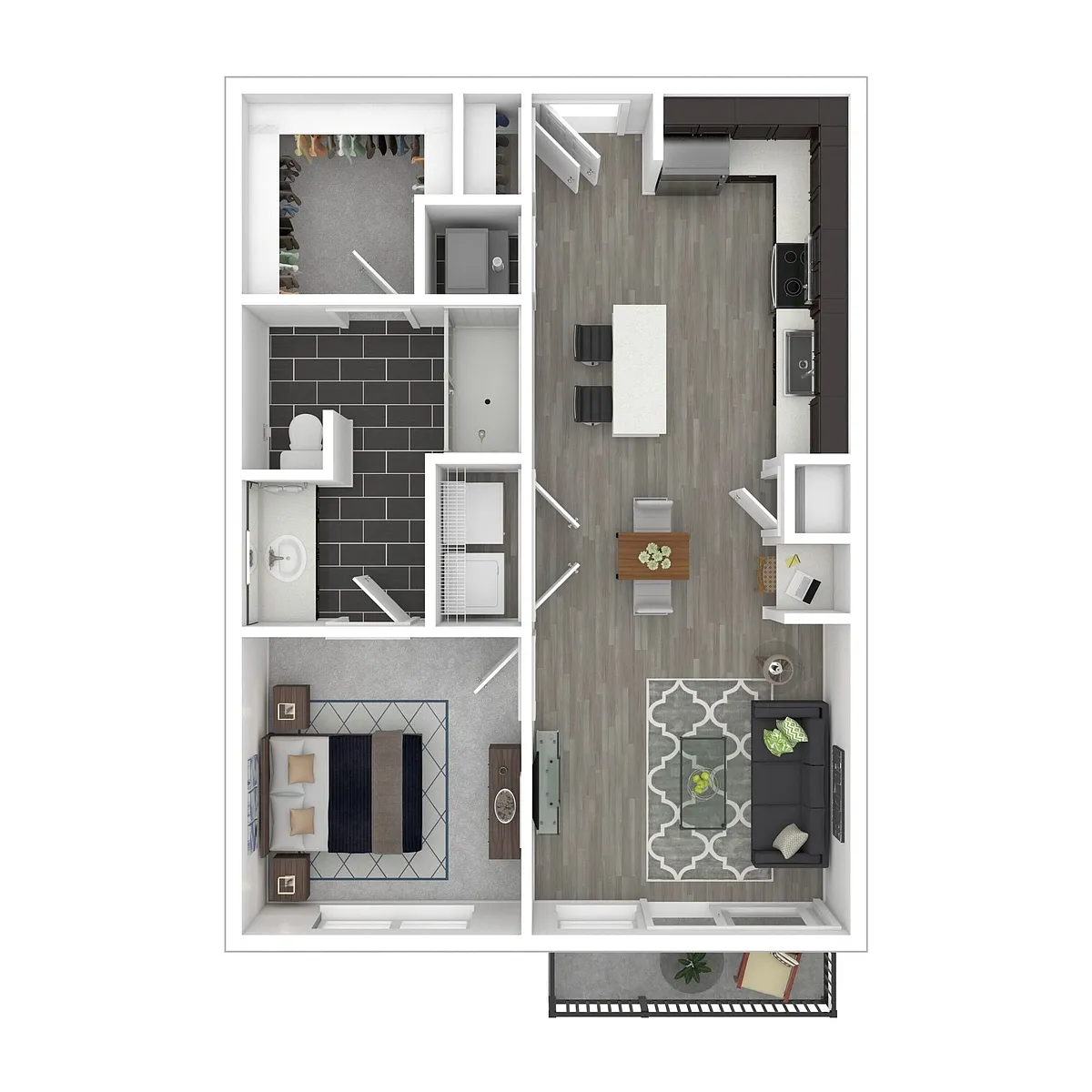 Floor plan 1 Bedroom/Stand Up Shower (Income Guidelines Apply