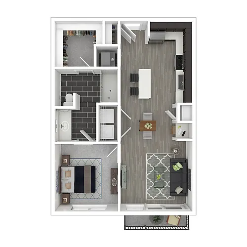 Floor plan 1 Bedroom/Stand Up Shower (Income Guidelines Apply