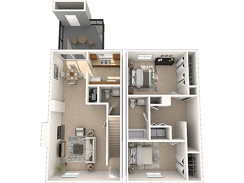 Floor plan Two Bedroom Townhome
