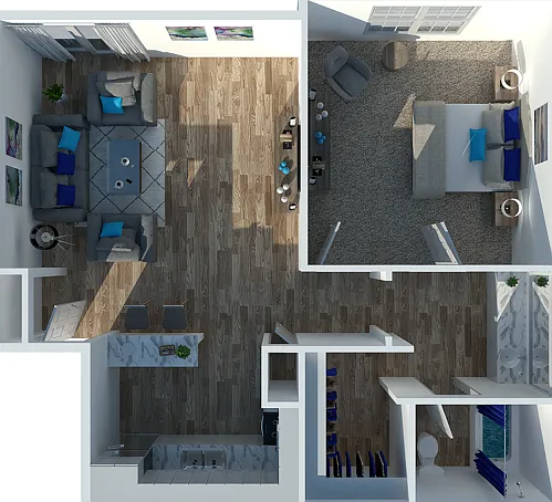 One Bedroom One Bathroom Premium Upgraded Floorplan One Bedroom One Bathroom Premium Upgraded Floorplan