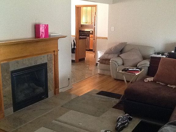 Front room and dinning area with gas fire place