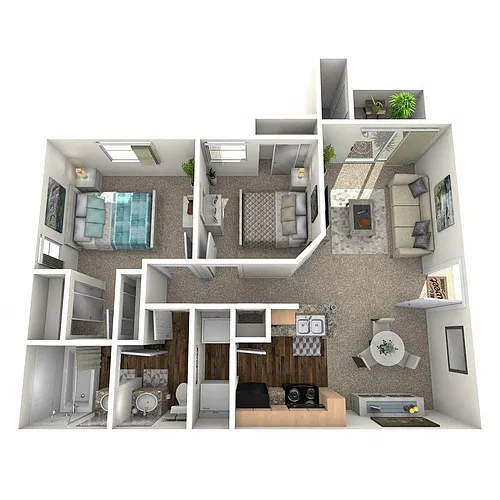 Floor plan 2 Bedroom 1.5 Bathroom