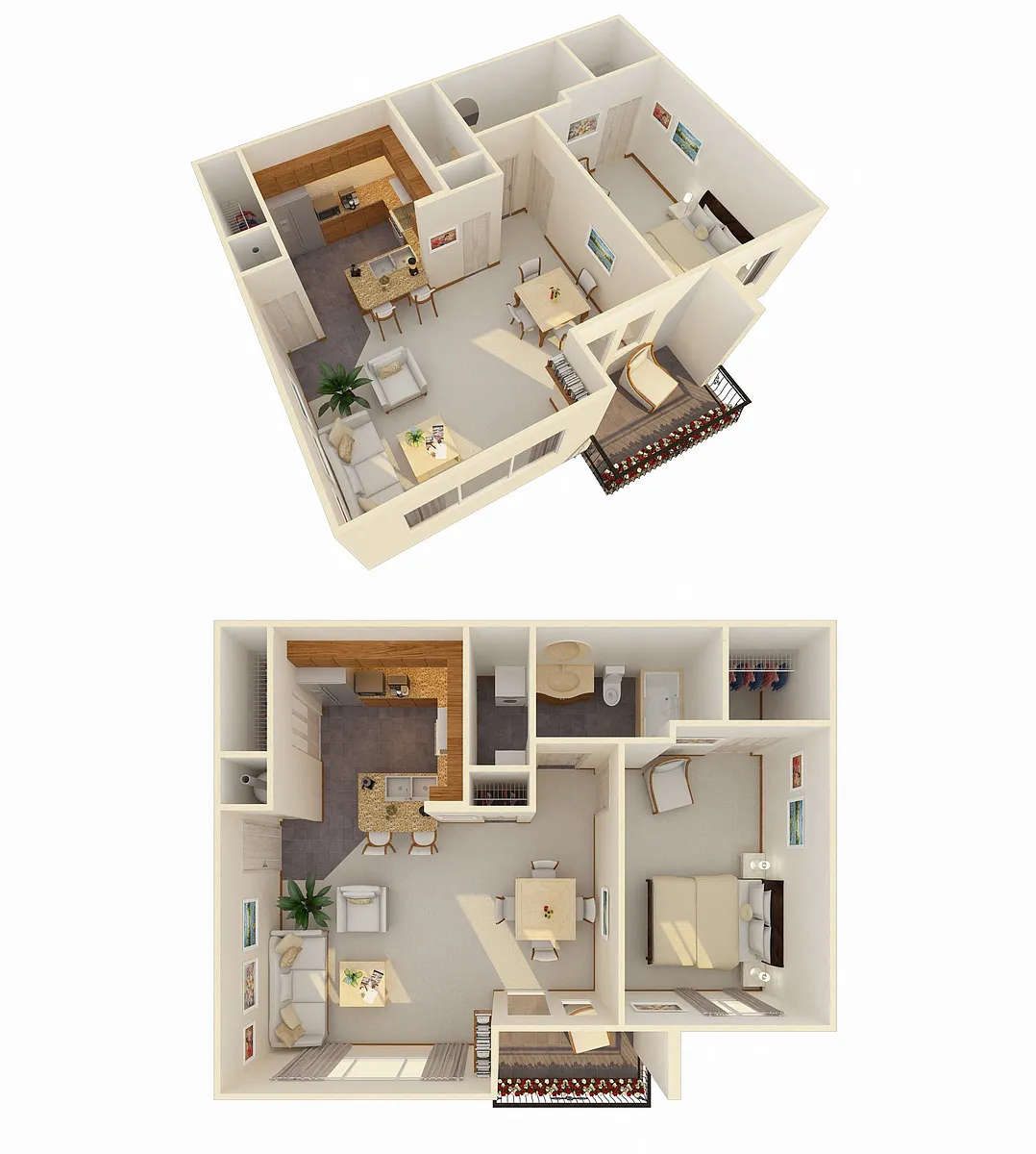 Floor plan 1 Bed 1 Bath (Fireplace Optional)