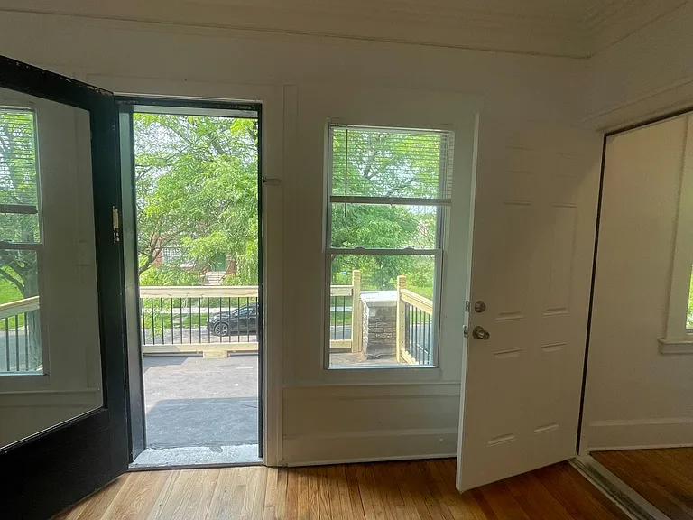 Door for deck inside living room.