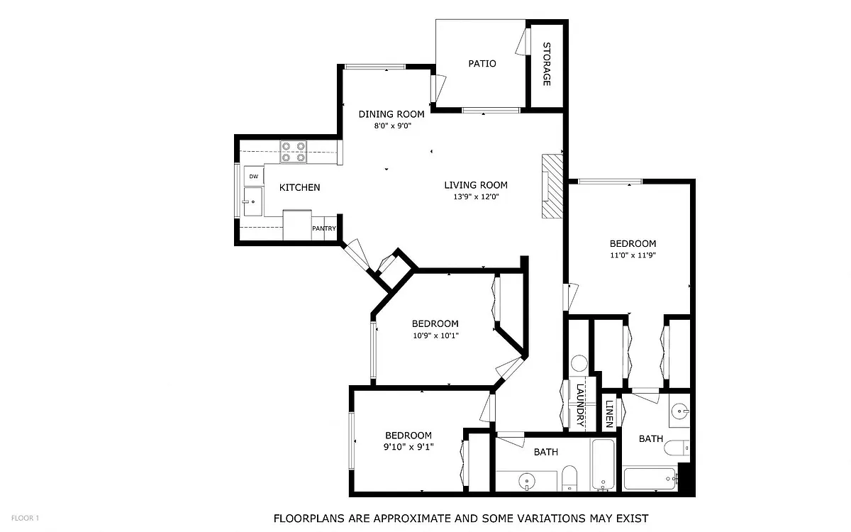 Floor plan 3 Bed 2 Bath